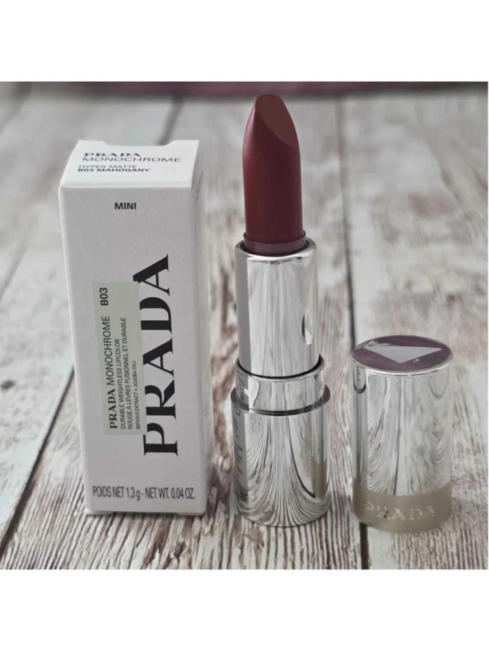 Prada Monochrome Hyper Matte B03 Mahogany Lipstick mini